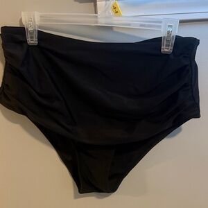 High-Waisted Black Bikini Bottoms